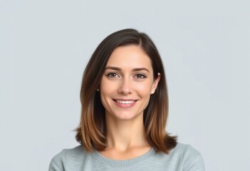 Fototapeta premium Half-length portrait of a woman with a calm expression