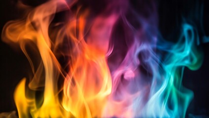 Fototapeta premium Abstract Colorful Flames Background Rainbow Fire Texture