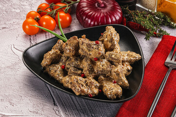 Beef liver with cream sauce
