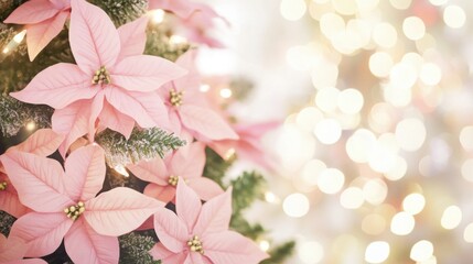 Obraz premium christmas decorations made of pink flowers