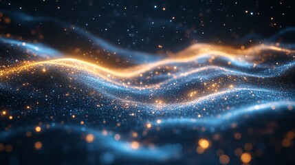 Obraz premium Glowing abstract wave pattern with particles