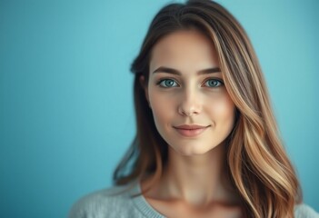 Naklejka premium Half-length portrait of a calm and peaceful female