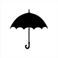 Black umbrella silhouette vector illustration on white background
