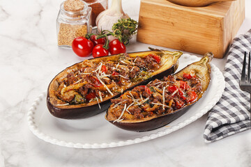 Baked eggplant with minced meat