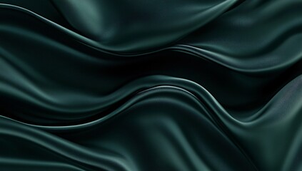 Obraz premium Elegant Dark Green Silk Fabric Drape Abstract Background