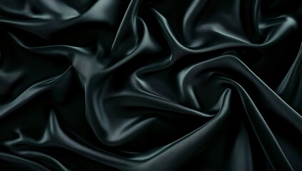 Fototapeta premium Elegant Dark Green Silk Fabric Drape Texture Background