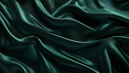 Obraz premium Luxurious Emerald Green Silk Fabric Drape Texture Background