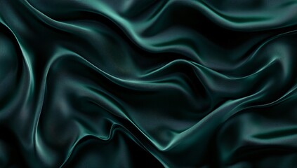 Obraz premium Elegant Dark Green Silk Fabric Drapes Texture