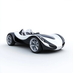 a black and white concept car on a white background