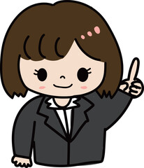 スーツ　指差し