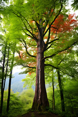 Naklejka premium Majestic Dominance: A Portrait of The Mature and Powerful AK Tree Species in Its Natural Habitat