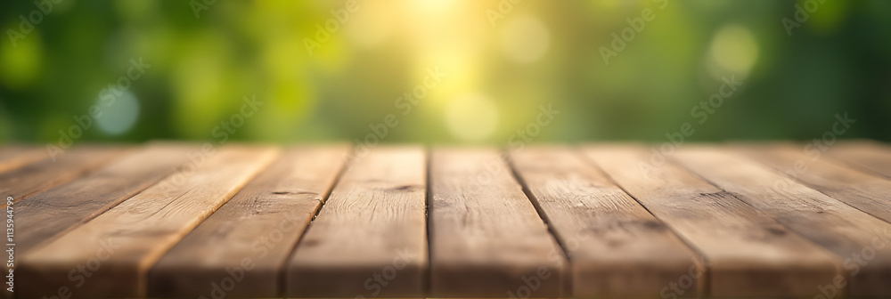 Poster The selective focus is on a wooden table top with a beautiful texture and material as a backdrop for product ads._00001_