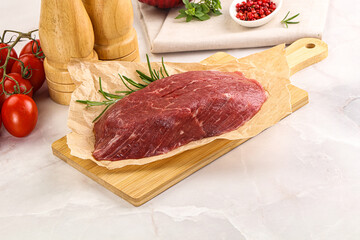 Raw beef meat uncocked steak