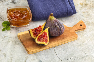 Purple ripe fig with cut