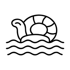pool floatie icon, summer line art, summer icon - simple black line art icon of pool floatie, symbolizing summer celebrations. summer vector art.
