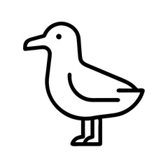 seagull icon, summer line art, summer icon - simple black line art icon of seagull, symbolizing summer celebrations. summer vector art.