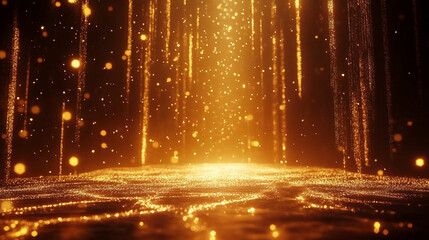 Luxurious Dark Backdrop with Shimmering Gold Glitter for Celebrations