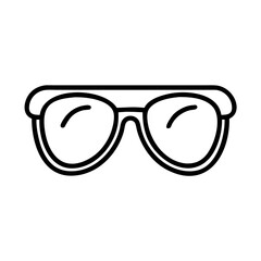 Fototapeta premium sunglasses icon, summer line art, summer icon - simple black line art icon of sunglasses, symbolizing summer celebrations. summer vector art.