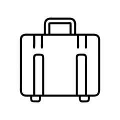 vacation suitcase icon, summer line art, summer icon - simple black line art icon of vacation suitcase, symbolizing summer celebrations. summer vector art.