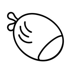 water balloon icon, summer line art, summer icon - simple black line art icon of water balloon, symbolizing summer celebrations. summer vector art.