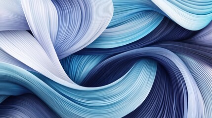Abstract Blue Swirling Fabric Wave Design