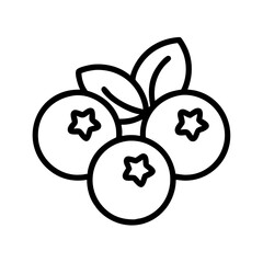 blueberries icon, summer line art, summer icon - simple black line art icon of blueberries, symbolizing summer celebrations. summer vector art.