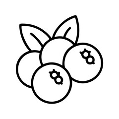 blueberries icon, summer line art, summer icon - simple black line art icon of blueberries, symbolizing summer celebrations. summer vector art.