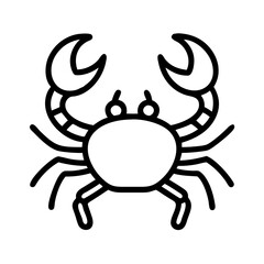 crab icon, summer line art, summer icon - simple black line art icon of crab, symbolizing summer celebrations. summer vector art.