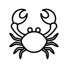 crab icon, summer line art, summer icon - simple black line art icon of crab, symbolizing summer celebrations. summer vector art.