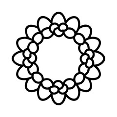 flower lei icon, summer line art, summer icon - simple black line art icon of flower lei, symbolizing summer celebrations. summer vector art.