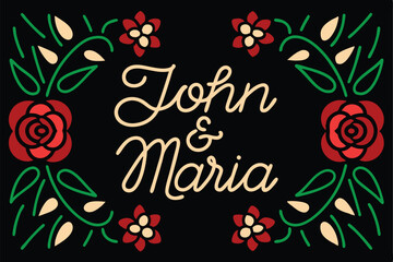 Elegant Floral Wedding Invitation Card Vector Art Illustration Design perfect for your special day. This delicate, customizable card features a beautiful floral theme for weddings and celebrations.