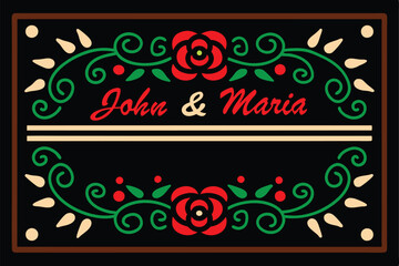 Elegant Floral Wedding Invitation Card Vector Art Illustration Design perfect for your special day. This delicate, customizable card features a beautiful floral theme for weddings and celebrations.