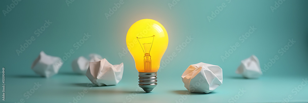 Poster business competition and success direction come from idea generation using creative concepts like th