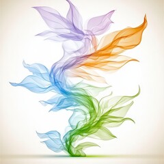 Fototapeta premium Abstract Colorful Swirling Floral Design Rainbow Hues Elegant Soft Background