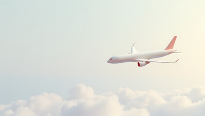 Obraz premium Airplane model mockup designed in soothing pastels for use as a design element in key visuals and advertising campaigns._00001_