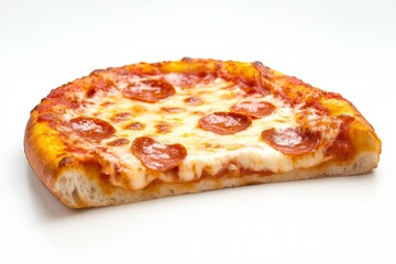 A slice of pepperoni pizza with melted cheese