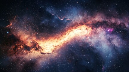 Fototapeta premium A detailed image of the black hole located at the center of the Milky Way, with cosmic dust and stars swirling around