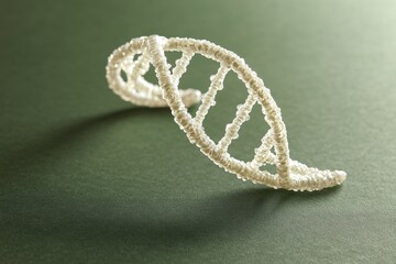 Fototapeta premium 3D Rendered DNA Double Helix Model on Green Background