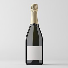 Champagne Bottle with Blank Label	
