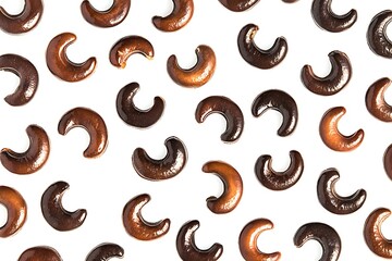 Obraz premium Cresent Shaped Chocolate Cookies Pattern 