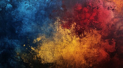 Obraz premium Abstract Blue Red Gold Texture Background- Grunge Paint Splatter Wall Art