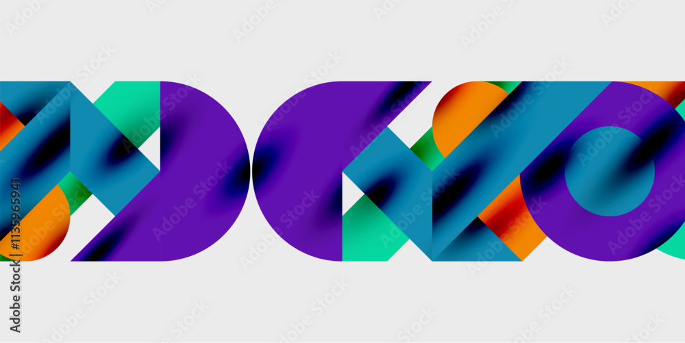 Aufkleber Vibrant abstract background circles with smooth gradients, creating a dynamic and modern design. Ideal for creative, tech, or contemporary-themed projects