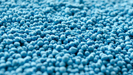 Treated rapeseed with blue coating, background, texture, top view. Encrusted rapeseed ready for...