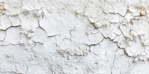 Cracked White Paint Texture Background, Aged Wall Surface Detail