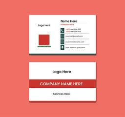 Modern business card design with food and Green colour.