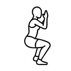 eagle pose garudasana - simple black line art icon of eagle pose garudasana, for yoga daycelebrations. yoga vector art.