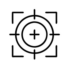 Fototapeta premium focus symbol - simple black line art icon of focus symbol, for yoga daycelebrations. yoga vector art.