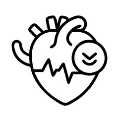 healthy heart . - simple black line art icon of healthy heart ., for yoga daycelebrations. yoga vector art.