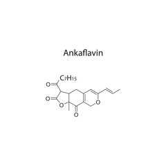 Ankaflavin skeletal structure diagram.pigment compound molecule scientific illustration.