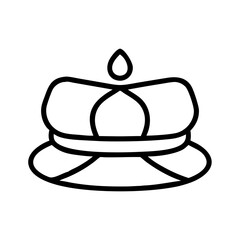 meditation cushion . - simple black line art icon of meditation cushion ., for yoga daycelebrations. yoga vector art.